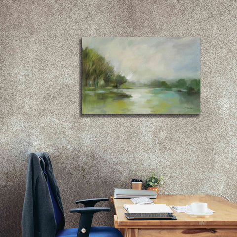 Image of Epic Art 'Lakeside Fog' by Silvia Vassileva, Canvas Wall Art,40 x 26