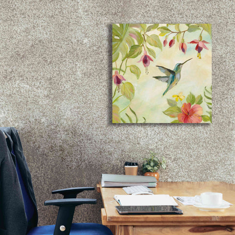 Image of Epic Art 'Hummingbirds Song II' by Silvia Vassileva, Canvas Wall Art,26 x 26