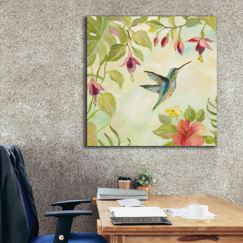 Image of Epic Art 'Hummingbirds Song II' by Silvia Vassileva, Canvas Wall Art,37 x 37