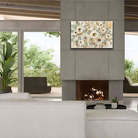 Image of 'White Gold and Sage Floral' by Silvia Vassileva, Canvas Wall Art,40 x 26