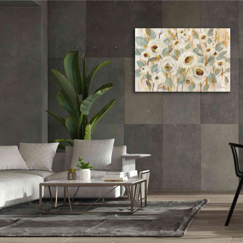 Image of 'White Gold and Sage Floral' by Silvia Vassileva, Canvas Wall Art,60 x 40