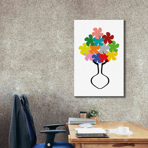 Image of 'Holding Some Flowers' by Cesare Bellassai, Canvas Wall Art,26 x 40