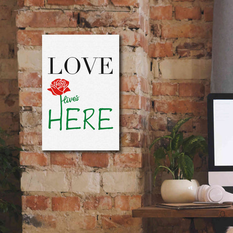 Image of 'Love Lives Here' by Cesare Bellassai, Canvas Wall Art,12 x 18