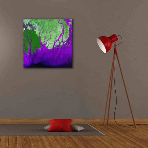 Image of 'Earth as Art: Ganges RIver Delta' Canvas Wall Art,26 x 26