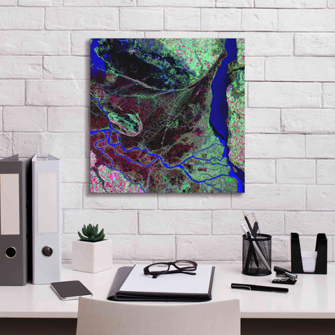 Image of 'Earth as Art: Parana River Delta' Canvas Wall Art,18 x 18