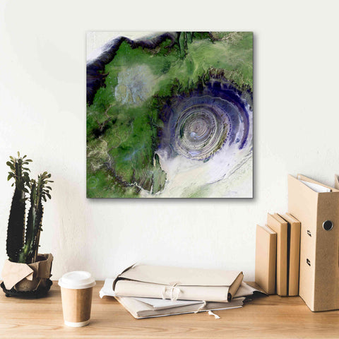 Image of 'Earth as Art: Richat Structure' Canvas Wall Art,18 x 18