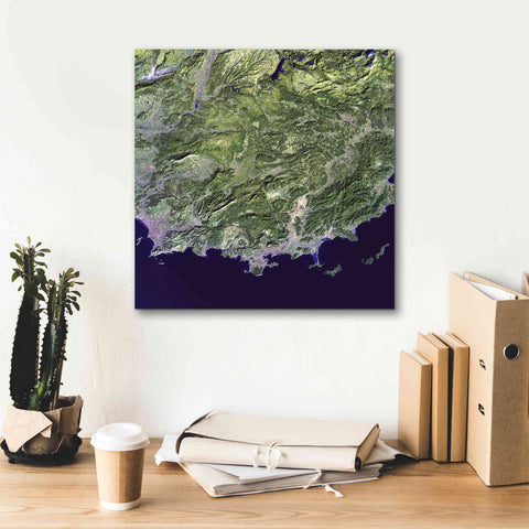 Image of 'Earth as Art: Coast France' Canvas Wall Art,18 x 18