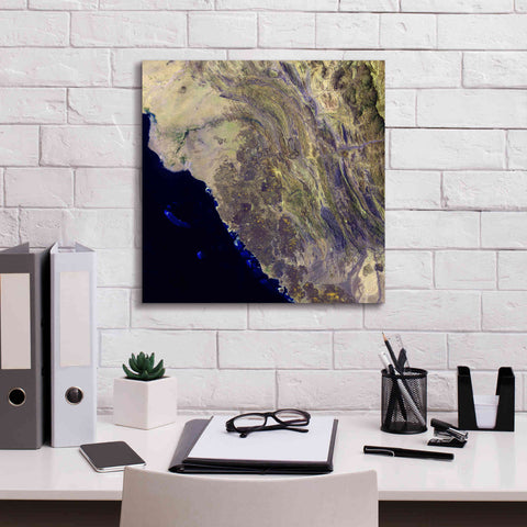 Image of 'Earth as Art: Harrat Al Birk' Canvas Wall Art,18 x 18
