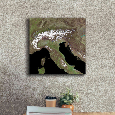 Image of 'Earth as Art: Mediterranean Sea' Canvas Wall Art,18 x 18