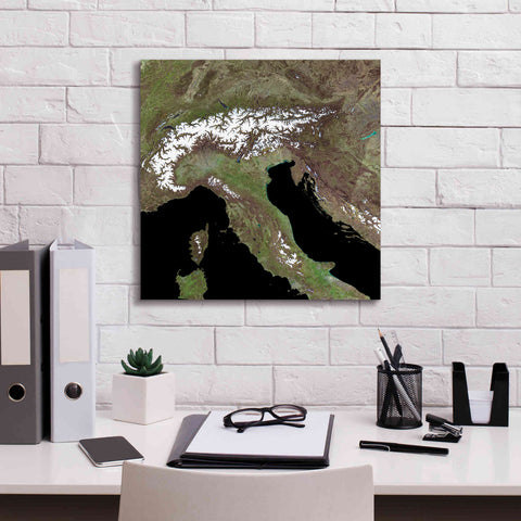 Image of 'Earth as Art: Mediterranean Sea' Canvas Wall Art,18 x 18