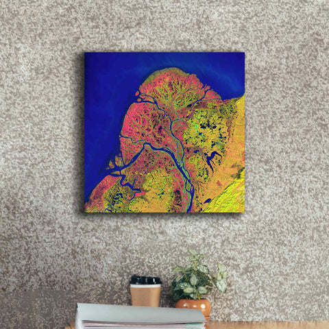 Image of 'Earth as Art: Yukon Delta,' Canvas Wall Art,18 x 18