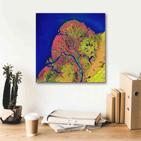 Image of 'Earth as Art: Yukon Delta,' Canvas Wall Art,18 x 18