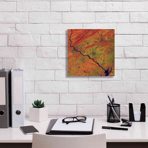 Image of 'Earth as Art: River and Ridge,' Canvas Wall Art,12 x 12