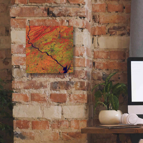 Image of 'Earth as Art: River and Ridge,' Canvas Wall Art,12 x 12