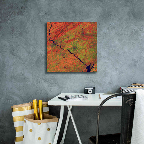 Image of 'Earth as Art: River and Ridge,' Canvas Wall Art,18 x 18