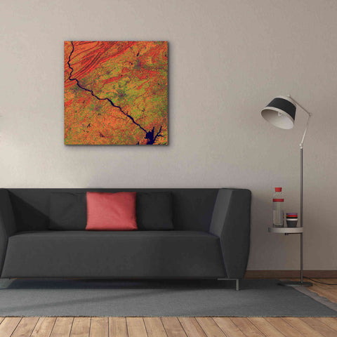 Image of 'Earth as Art: River and Ridge,' Canvas Wall Art,37 x 37