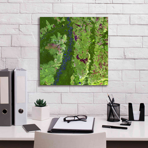 Image of 'Earth as Art: Oxbows in Bolivia,' Canvas Wall Art,18 x 18