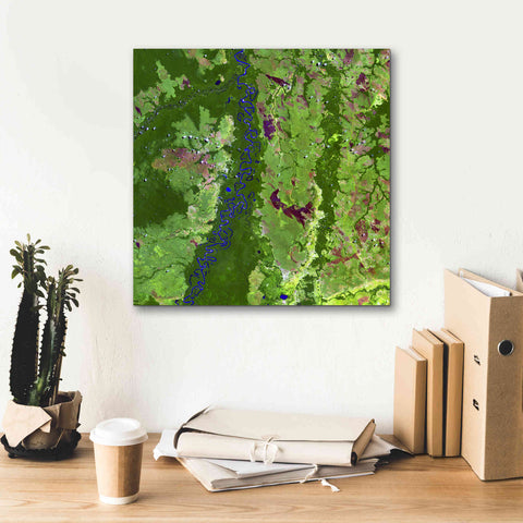 Image of 'Earth as Art: Oxbows in Bolivia,' Canvas Wall Art,18 x 18