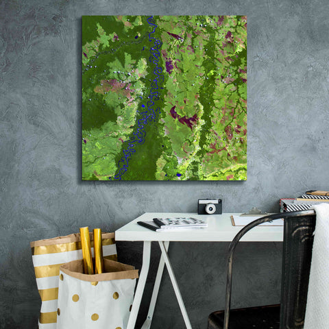 Image of 'Earth as Art: Oxbows in Bolivia,' Canvas Wall Art,26 x 26