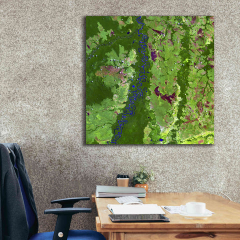 Image of 'Earth as Art: Oxbows in Bolivia,' Canvas Wall Art,37 x 37
