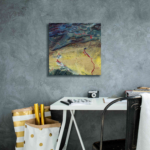 Image of 'Earth as Art: Crimson Streams,' Canvas Wall Art,18 x 18
