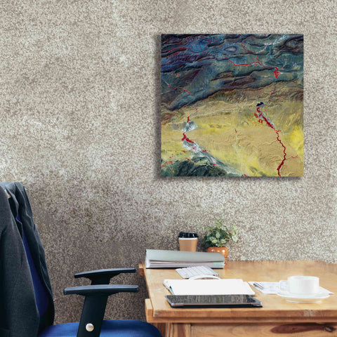 Image of 'Earth as Art: Crimson Streams,' Canvas Wall Art,26 x 26