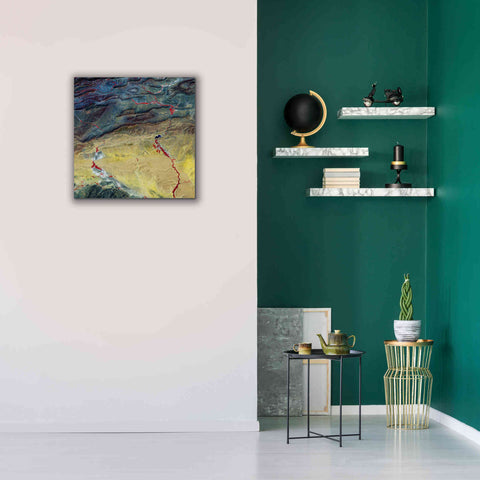 Image of 'Earth as Art: Crimson Streams,' Canvas Wall Art,26 x 26