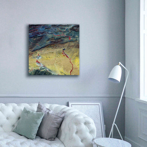 Image of 'Earth as Art: Crimson Streams,' Canvas Wall Art,37 x 37