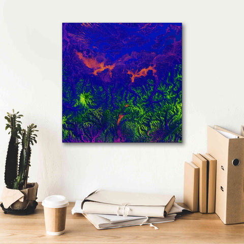 Image of 'Earth as Art: Fanciful Fluorescence,' Canvas Wall Art,18 x 18