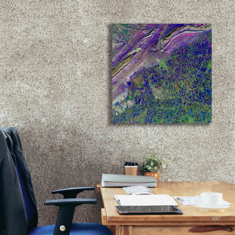 Image of 'Earth as Art: Deep Blue Cubism,' Canvas Wall Art,26 x 26