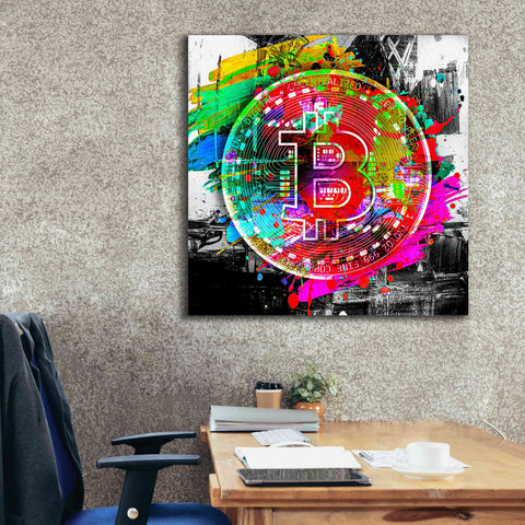 Image of 'Bitcoin the Currency Predator,' Canvas Wall Art,37 x 37