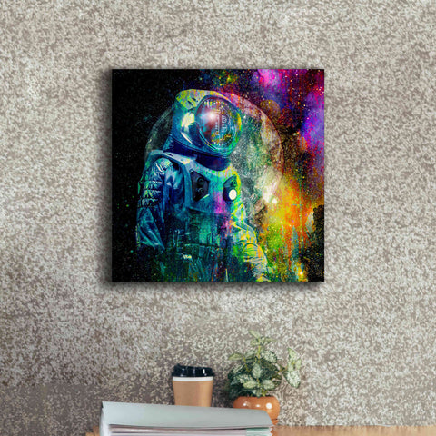Image of 'BTC Bitcoin Moonlanding,' Canvas Wall Art,18 x 18