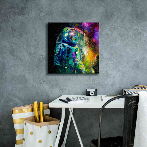 Image of 'BTC Bitcoin Moonlanding,' Canvas Wall Art,18 x 18