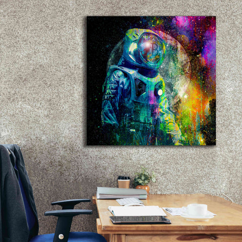 Image of 'BTC Bitcoin Moonlanding,' Canvas Wall Art,37 x 37