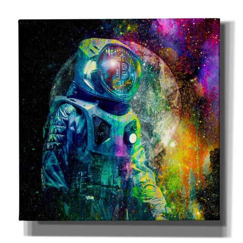 Image of 'BTC Bitcoin Moonlanding,' Canvas Wall Art