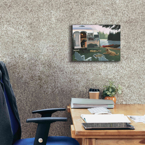 Image of Epic Art 'Canine Camp' by James Wiens, Canvas Wall Art,16 x 12