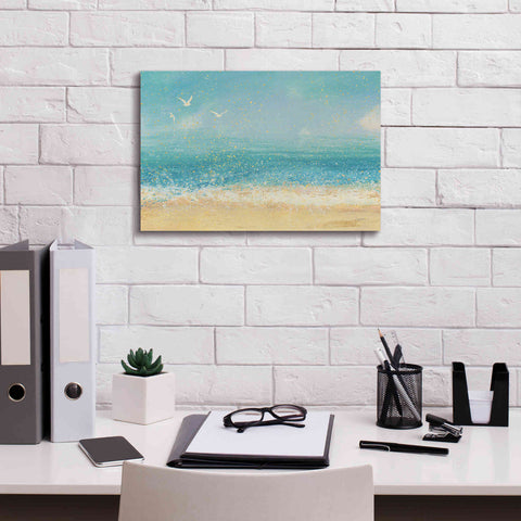 Image of Epic Art 'Splatter Beach I' by James Wiens, Canvas Wall Art,18 x 12