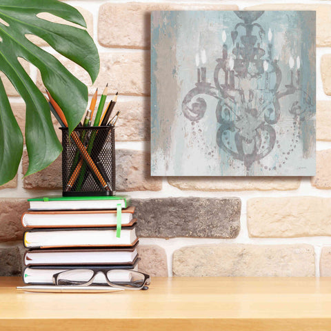 Image of Epic Art 'Candelabra Teal II' by James Wiens, Canvas Wall Art,12 x 12