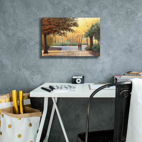 Image of Epic Art 'Golden Autumn Stroll' by James Wiens, Canvas Wall Art,18 x 12