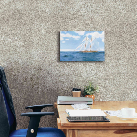 Image of 'Majestic Sailboat' by James Wiens, Canvas Wall Art,18 x 12