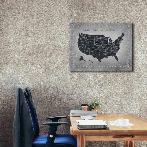 Image of 'Riveting USA Map' by James Wiens, Canvas Wall Art,34 x 26