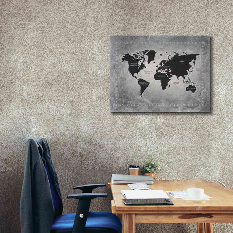 Image of 'Riveting World Map' by James Wiens, Canvas Wall Art,34 x 26