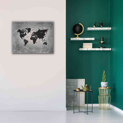 Image of 'Riveting World Map' by James Wiens, Canvas Wall Art,34 x 26
