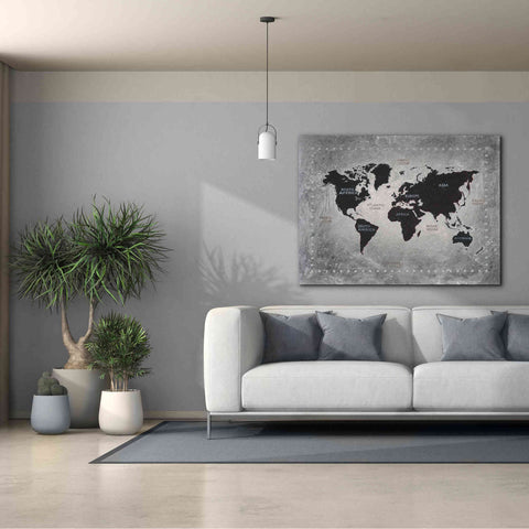 Image of 'Riveting World Map' by James Wiens, Canvas Wall Art,54 x 40