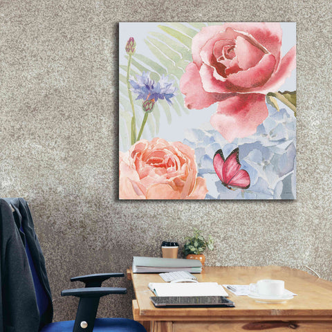 Image of 'Boho Bouquet IV Blue' by James Wiens, Canvas Wall Art,37 x 37