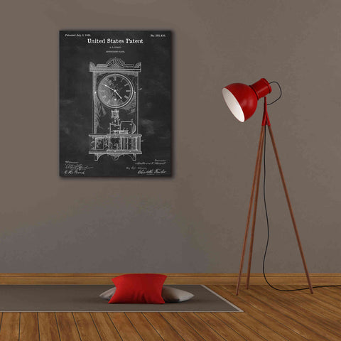 Image of 'Mantel Clock Blueprint Patent Chalkboard,' Canvas Wall Art,26 x 34