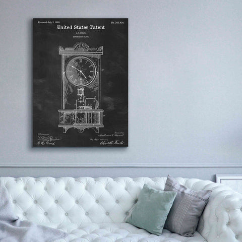 Image of 'Mantel Clock Blueprint Patent Chalkboard,' Canvas Wall Art,40 x 54