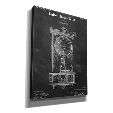 Image of 'Mantel Clock Blueprint Patent Chalkboard,' Canvas Wall Art,12x16x1.1x0,18x26x1.1x0,26x34x1.74x0,40x54x1.74x0