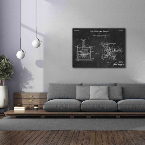 Image of 'Tesla Aerial Apparatus Blueprint Patent Chalkboard,' Canvas Wall Art,54 x 40
