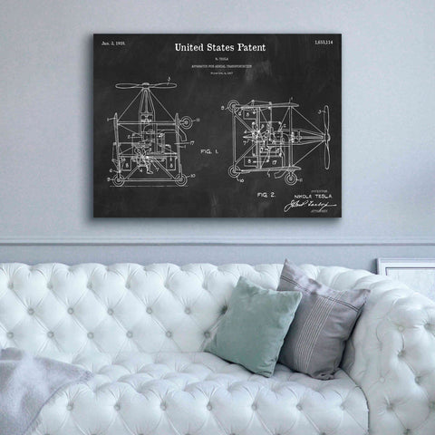 Image of 'Tesla Aerial Apparatus Blueprint Patent Chalkboard,' Canvas Wall Art,54 x 40